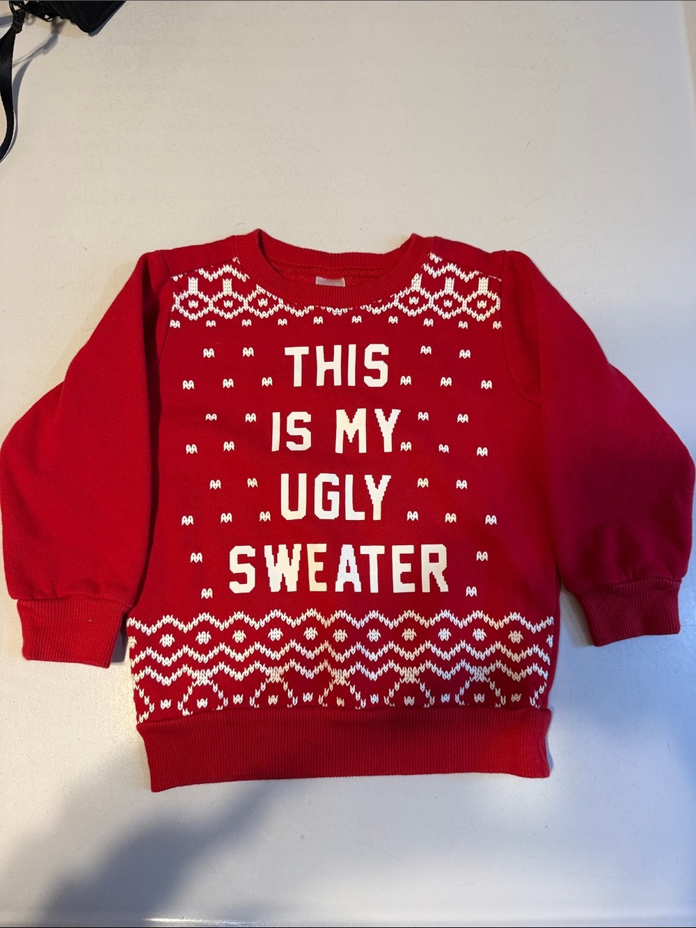 Carters Red 'This Is My Ugly Sweater' Kids Sweatshirt2T